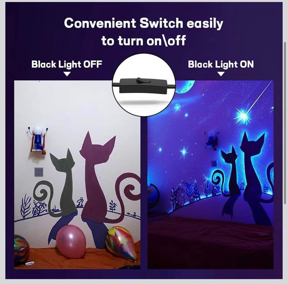 100W LED Black Light 2 Pack, ELWOKS Black Lights for Glow Party, Ultra Thin Black Lights Flood Light