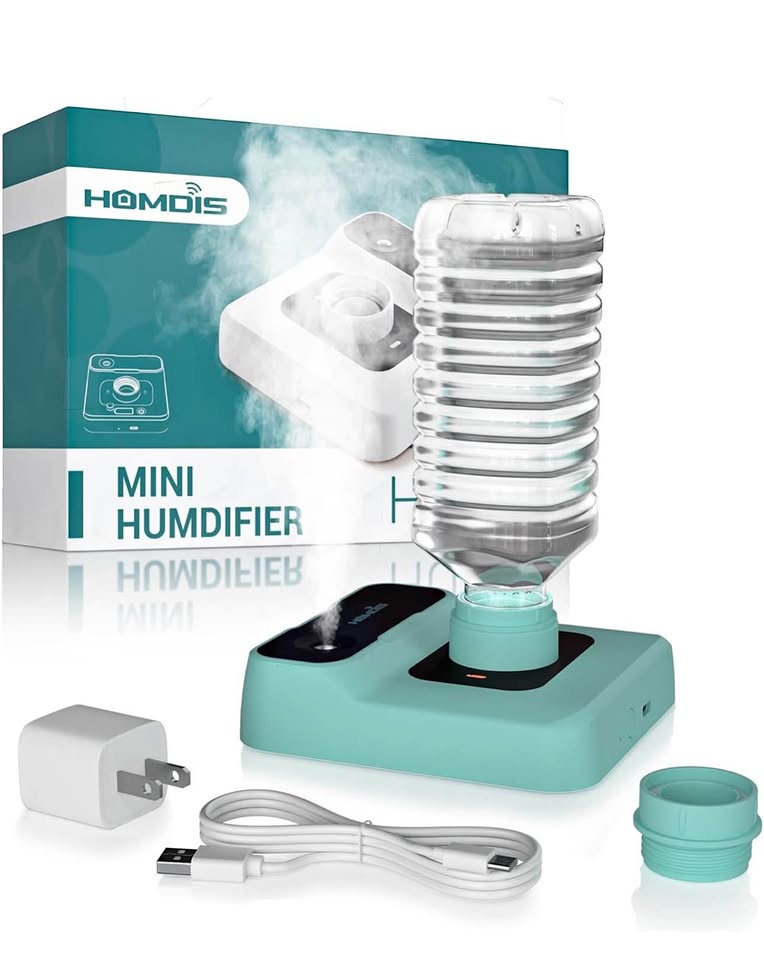 HOMDIS Travel Humidifier, Portable Small Humidifier for Plants, Bedroom, Office, Hotel or Car, 5000m