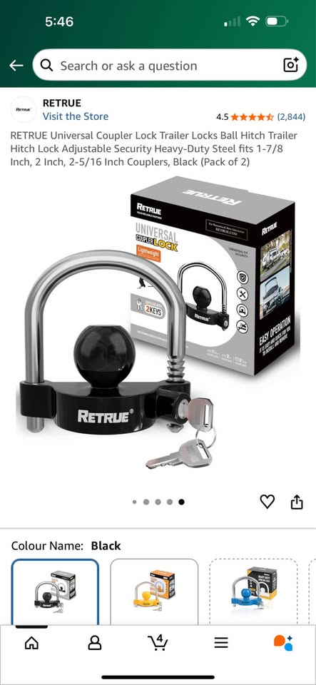 RETRUE Universal Coupler Lock Trailer Lock Ball Hitch Trailer Hitch Lock Adjustable Security Heavy-