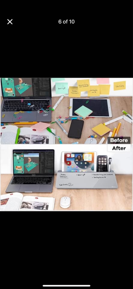 Glass Desk Organizer Whiteboard with Storage