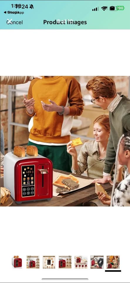 Red 2-Slice Toaster Wide Slots Digital Display