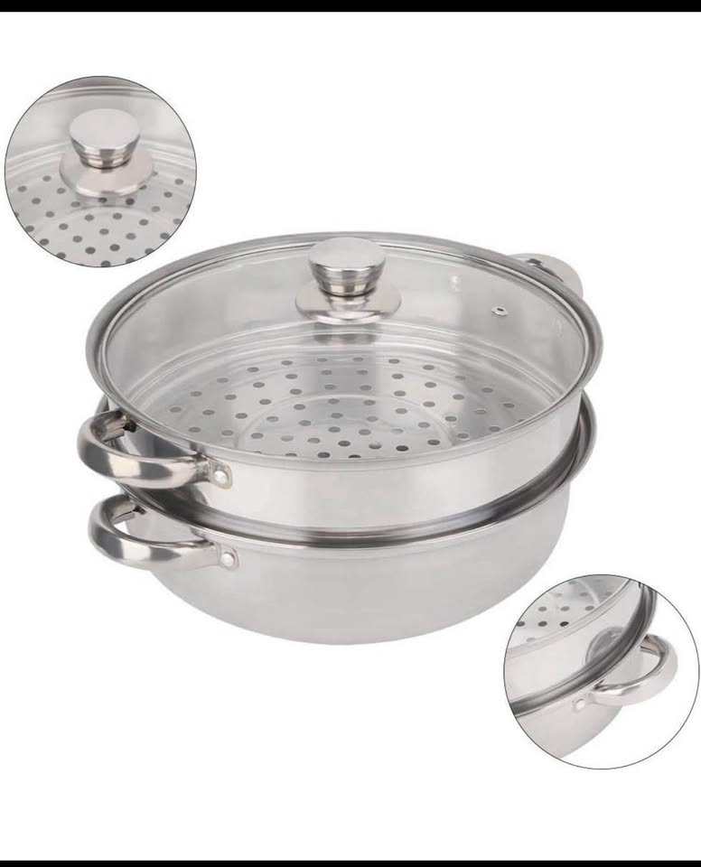 JSINEE Stainless Steel 2-Layer Steamer Pot 27cm/11in
