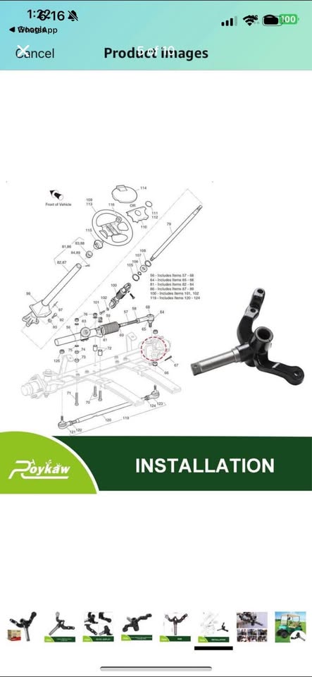 Brand new Roykaw EZGO TXT Spindle Assembly for 2001-up (golf cart part)
