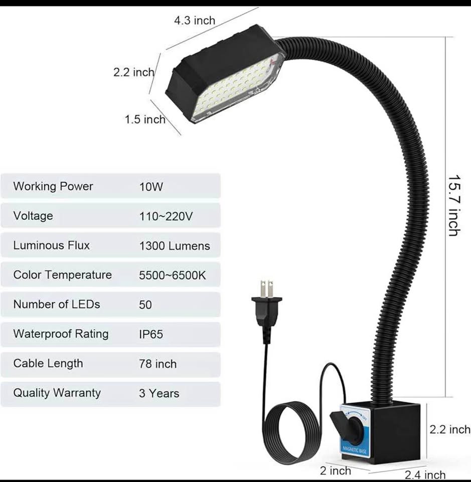 Magnetic LED Work Light Gooseneck