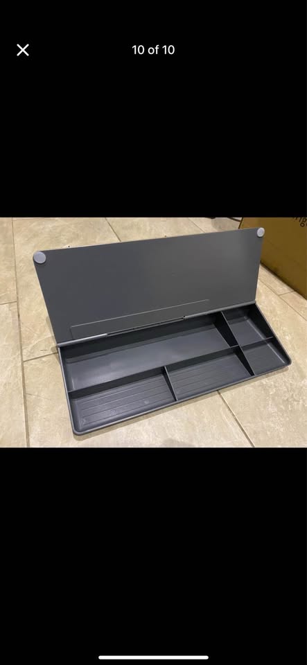 Glass Desk Organizer Whiteboard with Storage