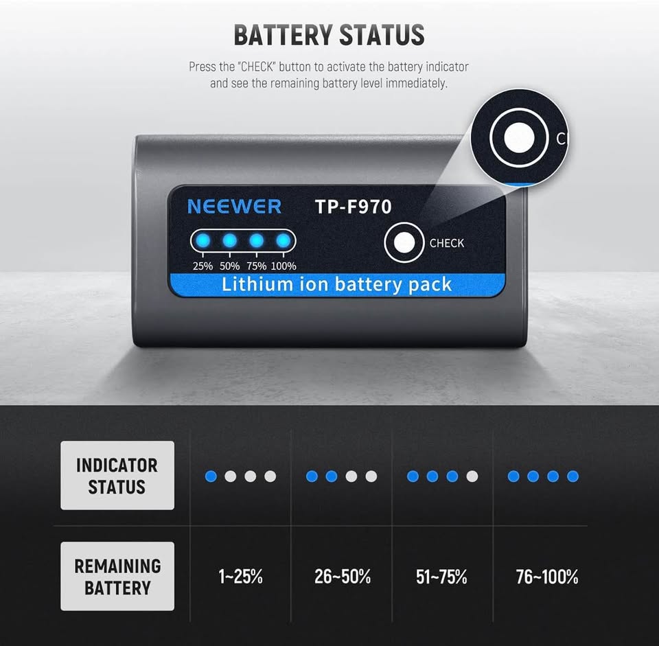 NEEWER TP-F970 Lithium Ion Battery Pack 10500mAh USB-C PD 20W