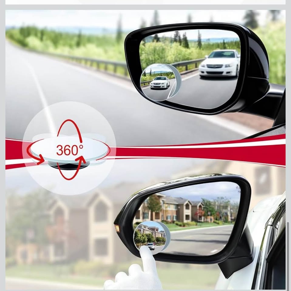 LivTee Blind Spot Mirror, 2" Round HD Glass Frameless Convex Rear View Mirrors Exterior Accessories