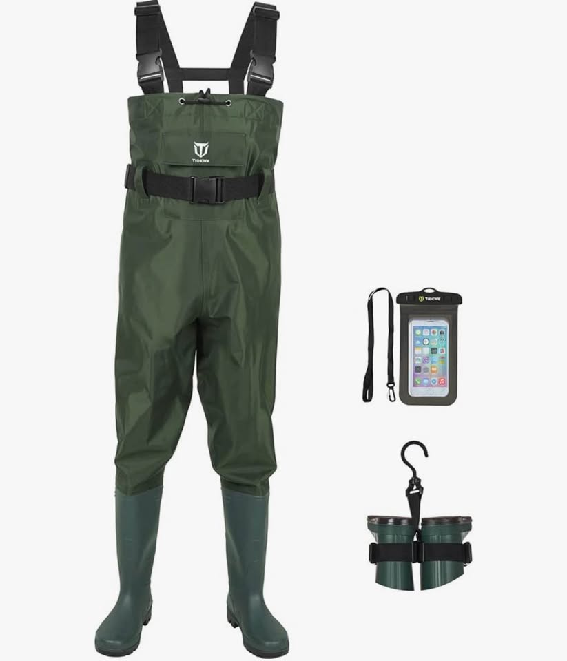 Bootfoot Chest Waders, Fishing Waders 2-Ply Nylon Waterproof Hunting Waders with Boot Hanger men/wom