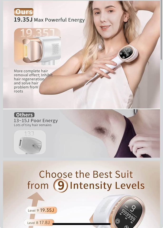 IPL Hair Removal Device Kit w/ Glasses Razors