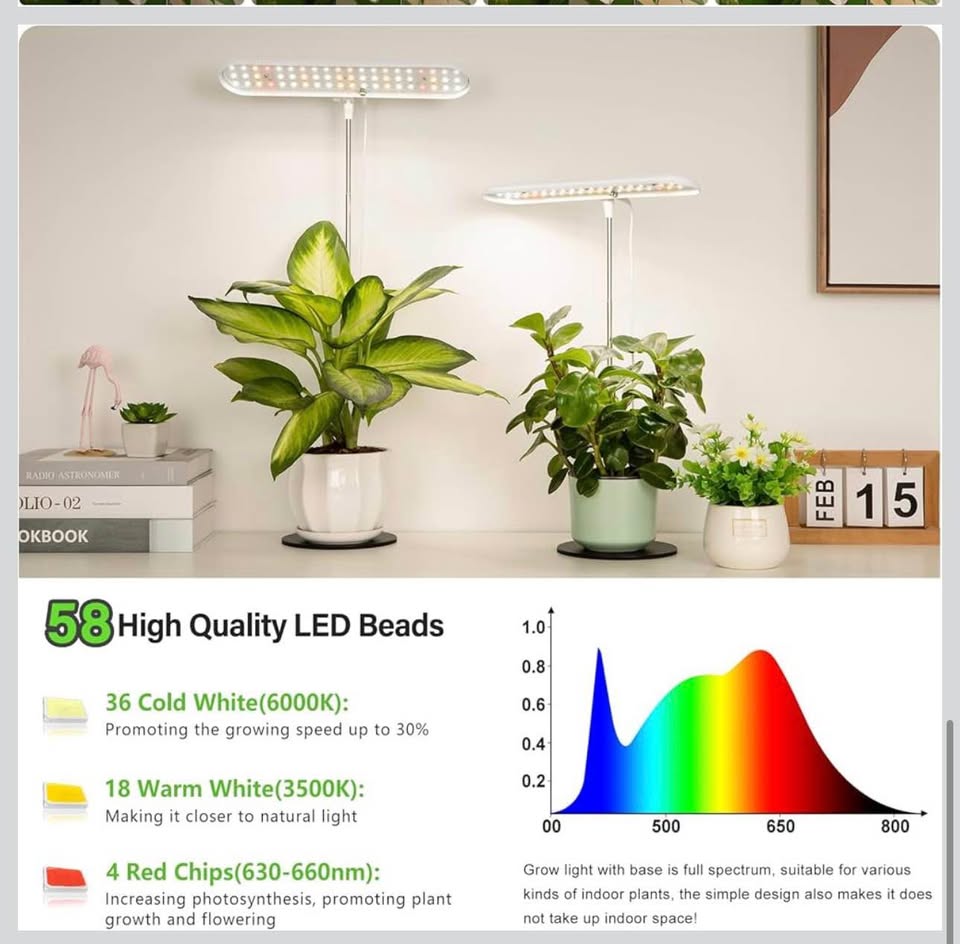 FOXGARDEN Grow Light, Full Spectrum LED Plant Light with Base, 26" Height Adjustable Growing Lamp wi