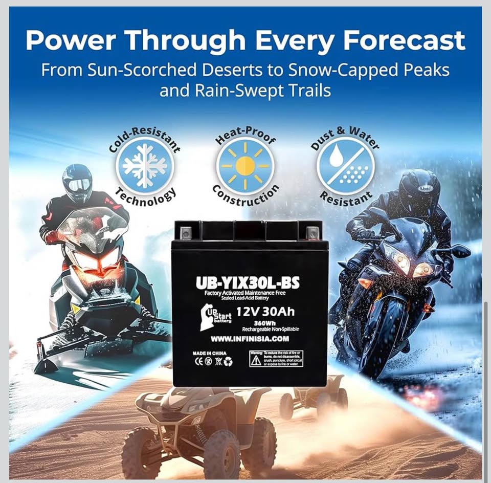 Replacement for YIX30L-BS Battery 12V 30AH SLA - Compatible with, 2014 Polaris Ranger, 2018 Polaris