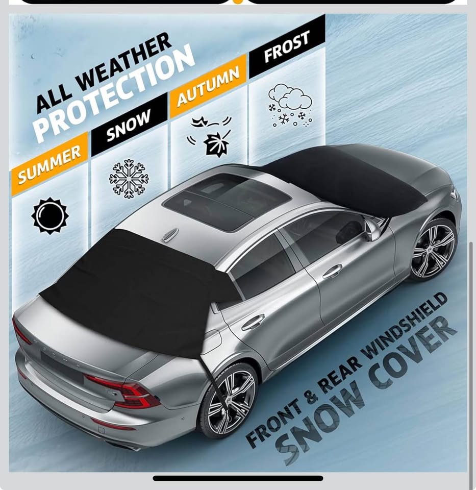 EcoNour Car Windshield Snow Cover Front | Upgraded 600D Oxford Fabric | Water, Heat