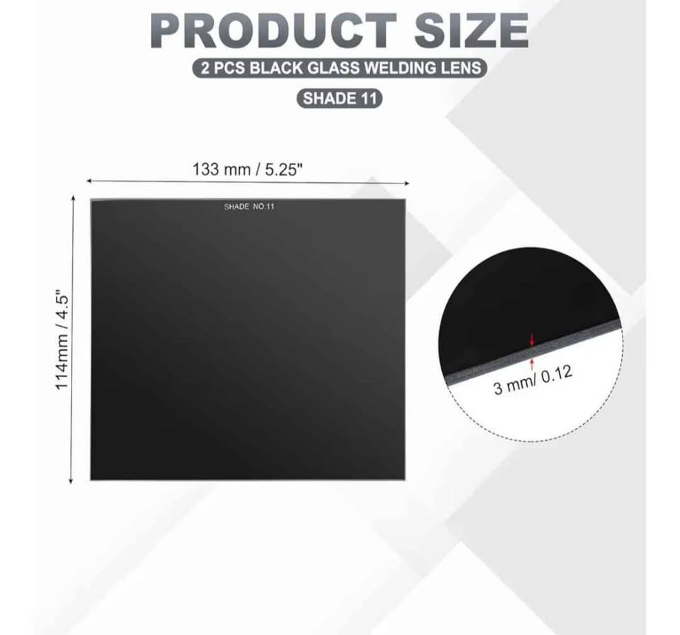 Shade 11 HD Glass Welding Lens 4 PCS 4.25x5.25 inch