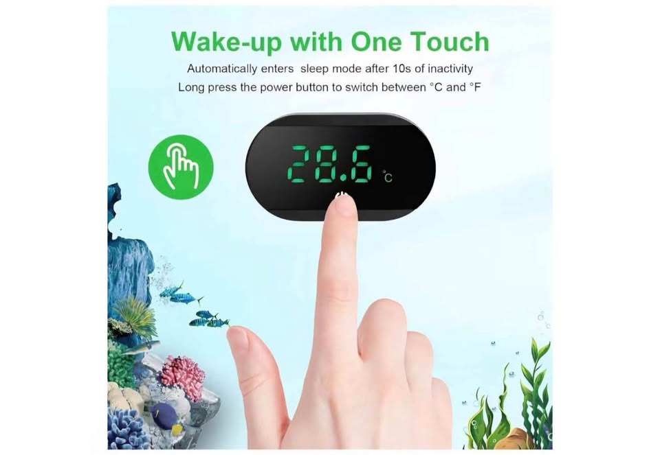 Aquarium Thermometer Digital, Wireless Fish Tank Thermometer with Accurate Temperature Sensor