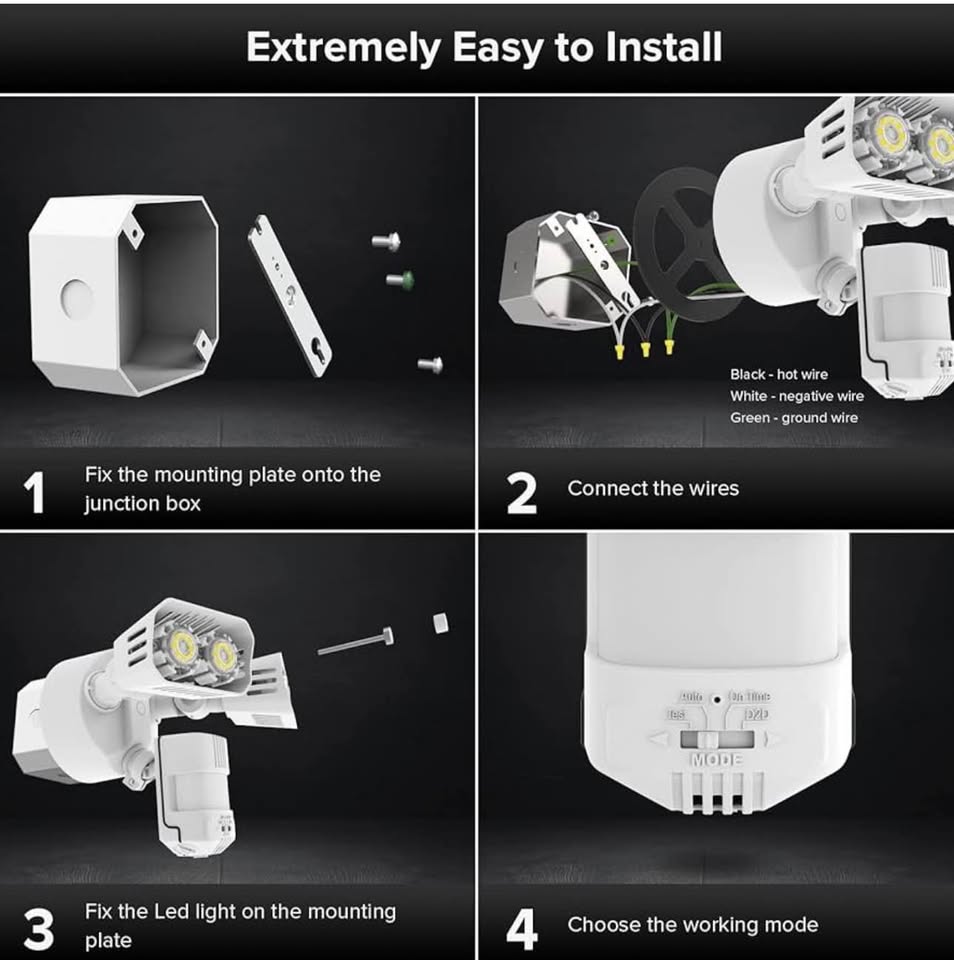 SANSI 18W 1800LM LED Motion Sensor Outdoor Lights, Energy Saving Security Light, 200W Equiv. 5000K D