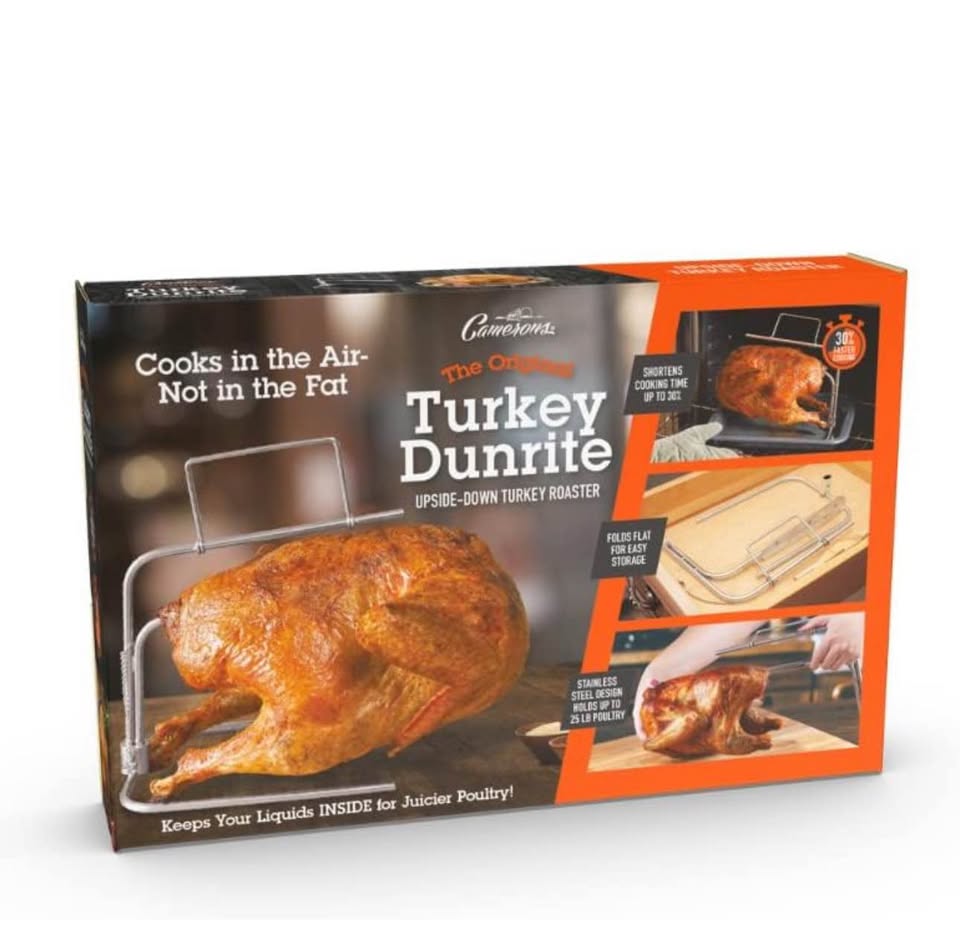 Turkey Roaster - Original Upside Down Turkey Dunrite Stainless Steel Cooker - Keeps Juices Inside Me