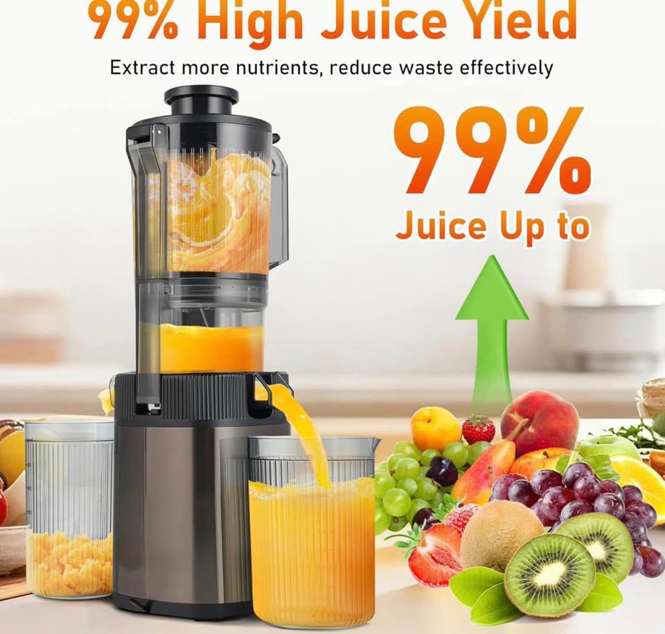 FAB&DELUXE Cold Press Juicer - Juicer Machines with 4.3" Wide Feed Chute, 34oz Slow Masticating Juicer for Frui