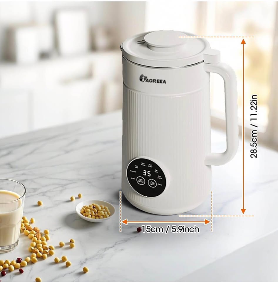 8-IN-1 IAGREEA Nut Milk Maker Machine, 35 oz Soy Milk Maker, Oat, Soy, Plant Based and Dairy Free Be