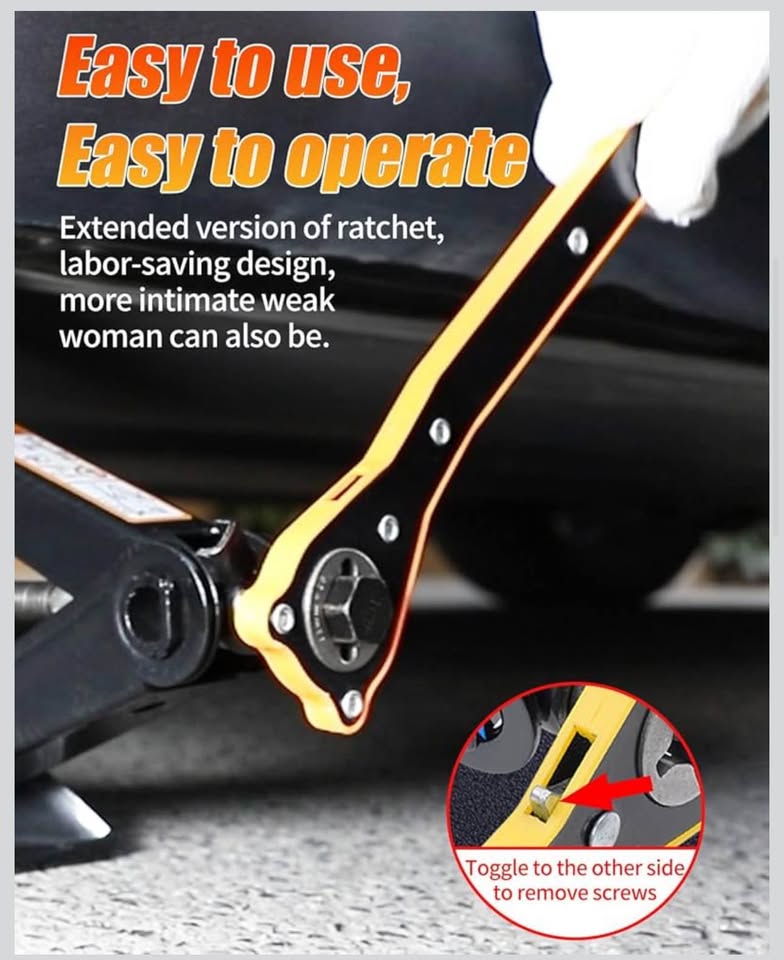 New Scissor Car Jack Kit w/ Tire Repair Set