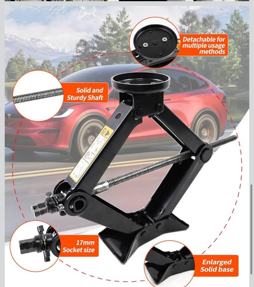 New Scissor Car Jack Kit w/ Tire Repair Set