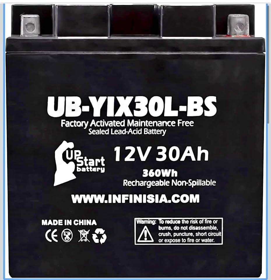 Replacement for YIX30L-BS Battery 12V 30AH SLA - Compatible with, 2014 Polaris Ranger, 2018 Polaris