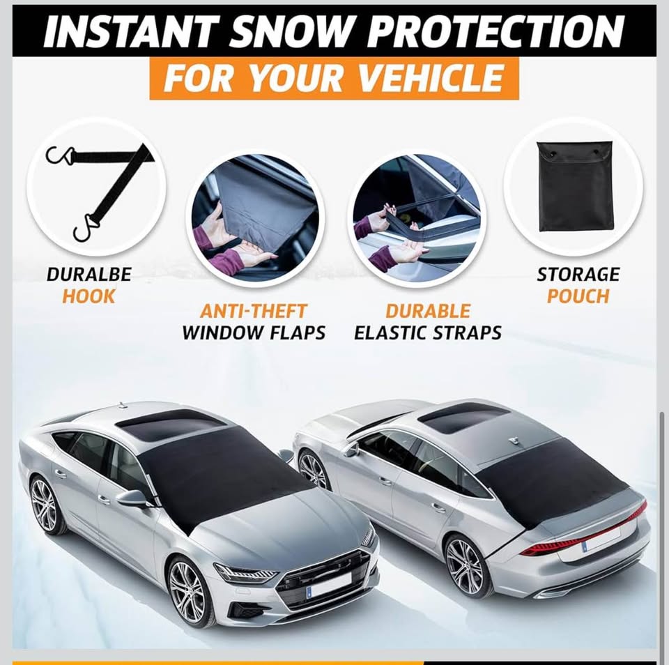EcoNour Car Windshield Snow Cover Front | Upgraded 600D Oxford Fabric | Water, Heat