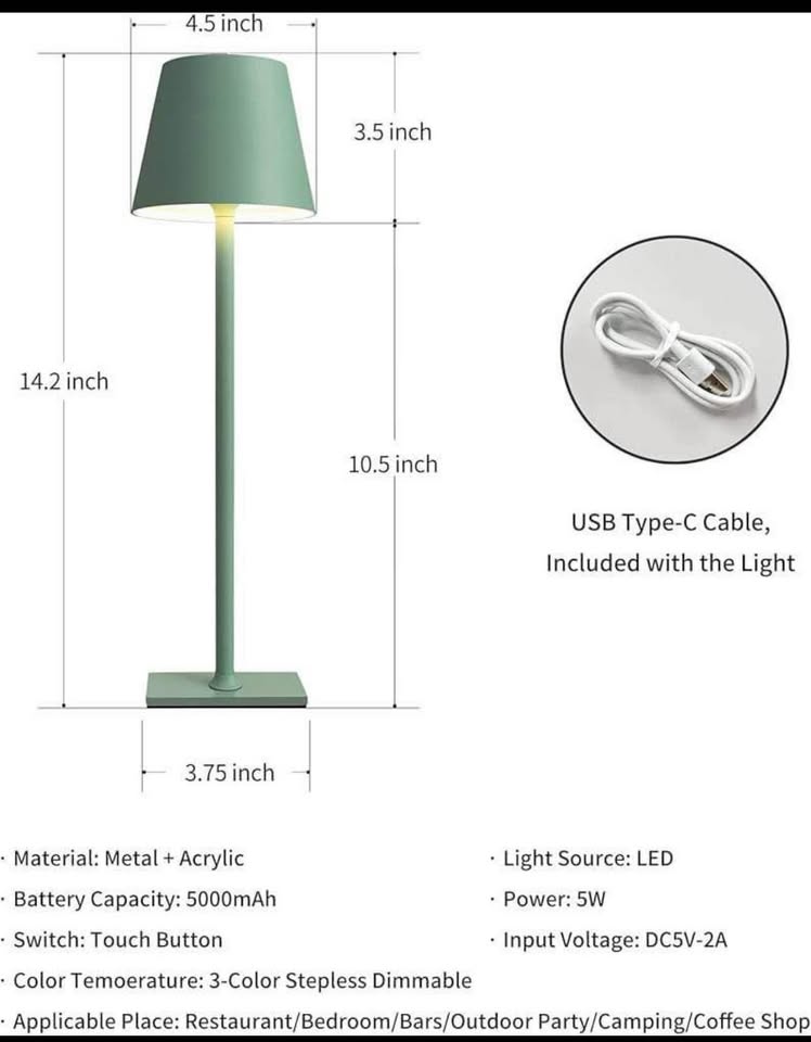 Brand new battery powered dimmable lamp