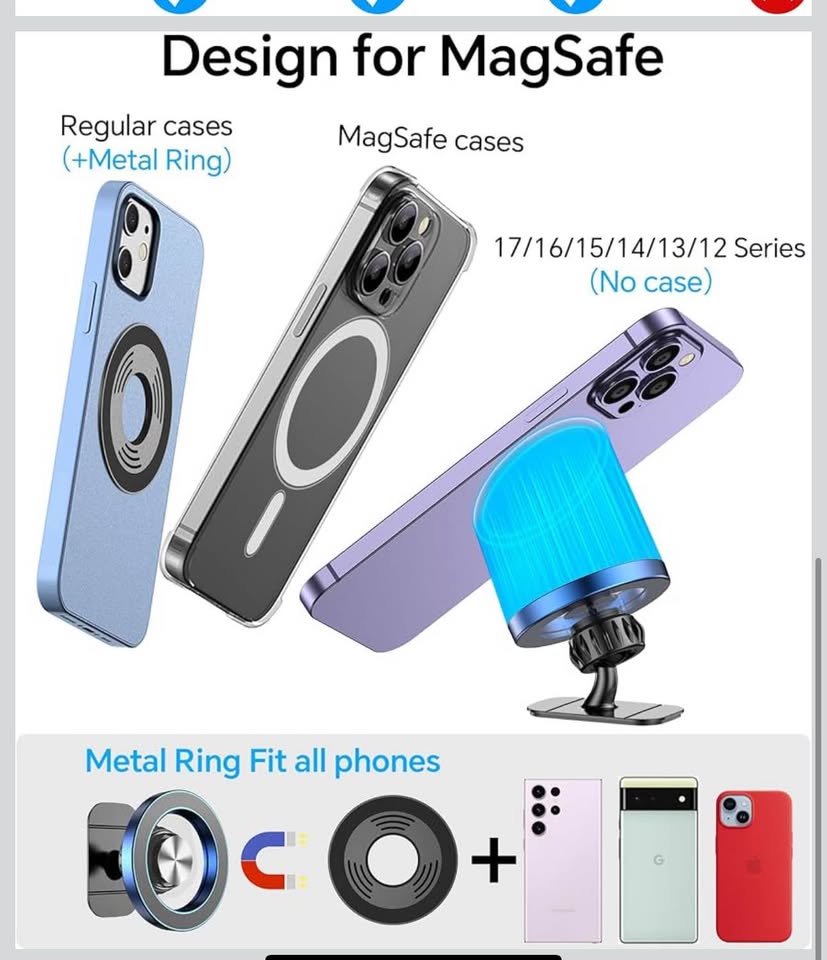 Kaistyle for Magsafe Car Mount20 Strong Magnets Magnetic Phone Holder for Car Phone Holder MountDash