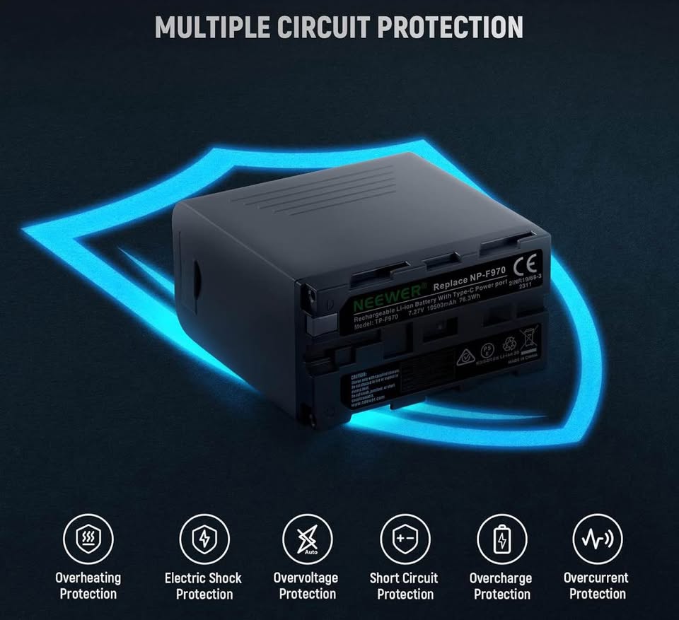 NEEWER TP-F970 Lithium Ion Battery Pack 10500mAh USB-C PD 20W