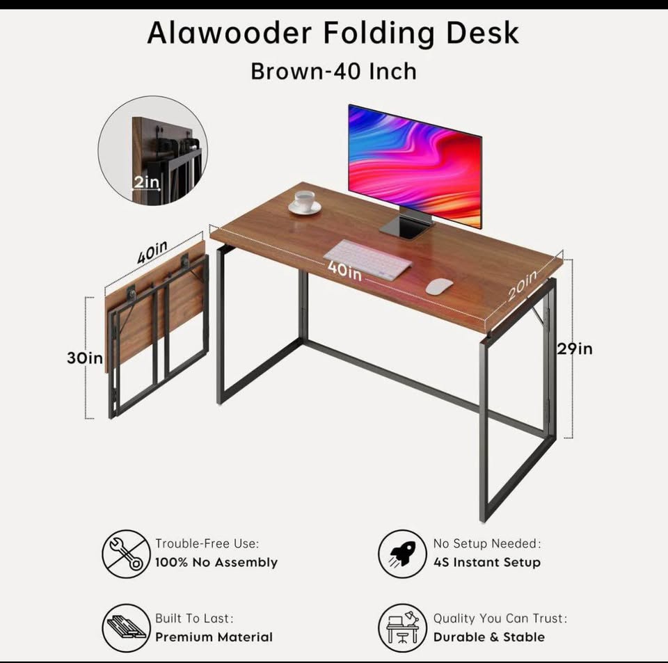 Brand new 40 inch Foldable desk