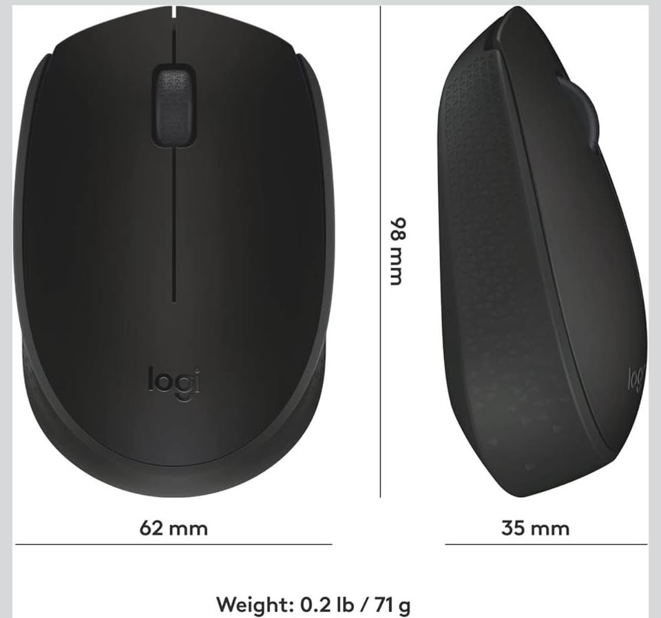 Logitech M170 Wireless Mouse for PC, Mac, Laptop, 2.4 GHz with USB Mini Receiver, Optical Tracking,