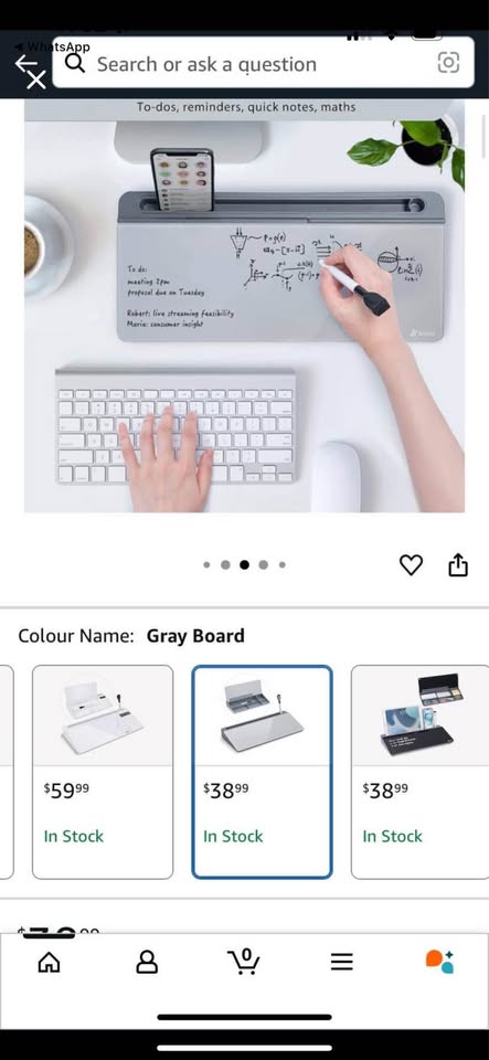 Glass Desk Organizer Whiteboard with Storage