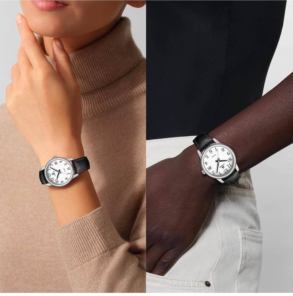 Ladies Watches, Analog Quartz Watches for Women, Waterproof Women's Wrist Watches with Leather Strap