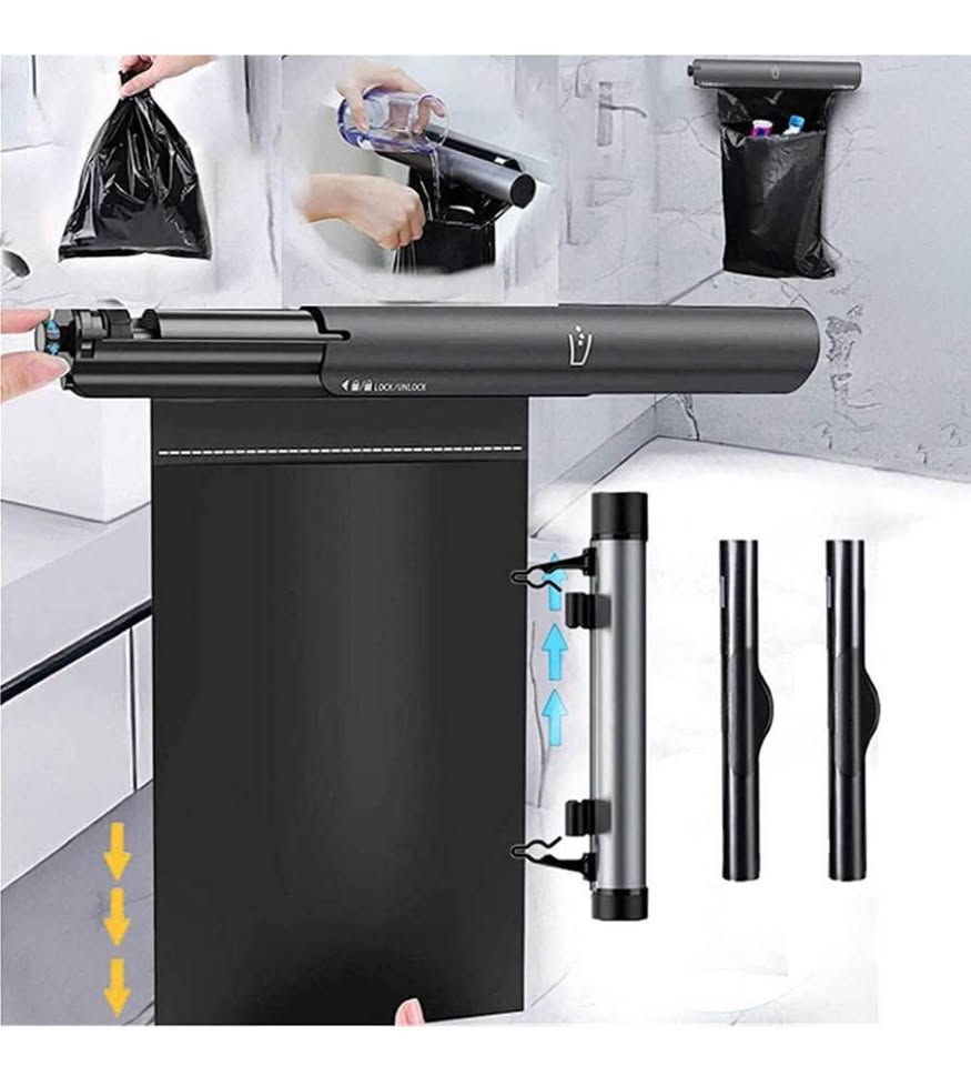 Rotary Car Trash Can, Creative Rotating Design Hanging Vehicle Garbage Bag with Durable Aluminum All