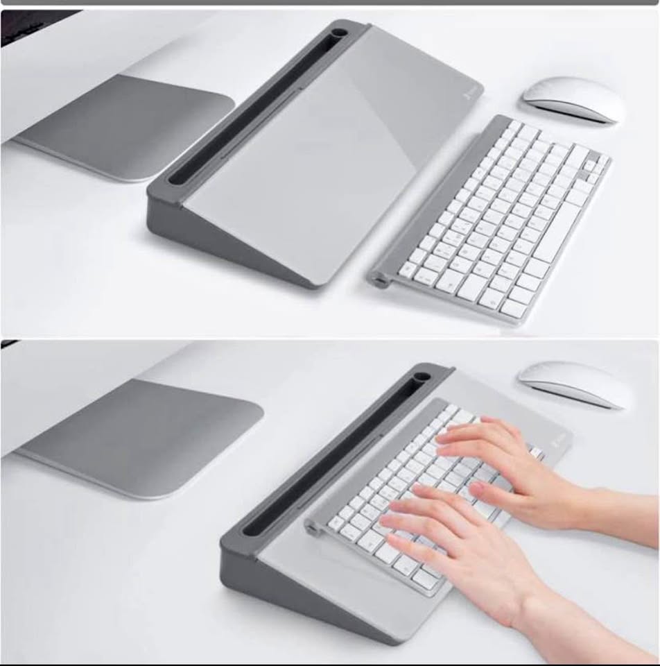 Glass Desk Organizer Whiteboard with Storage