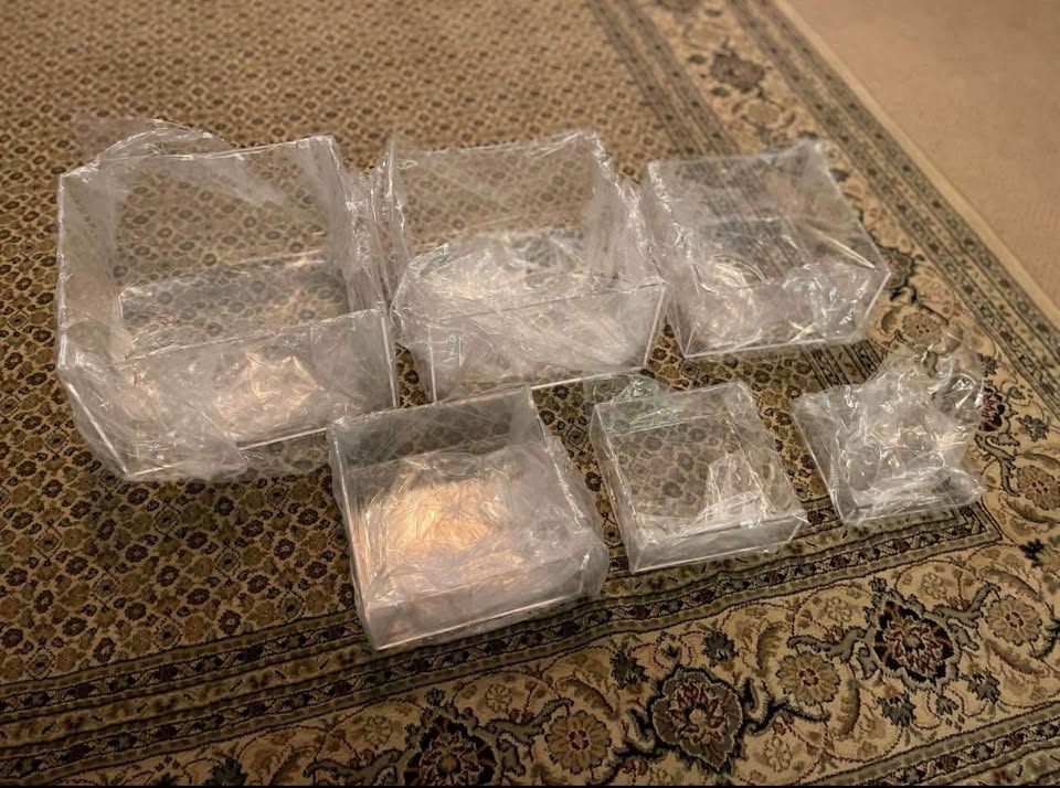 Cube Display Risers for Dessert Statues Collectibles Jewelry, 6PCS Different Sizes Display Boxes 5 S