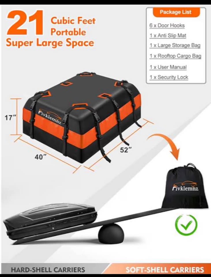 Brand new Waterproof Car Roof Cargo Carrier Bag