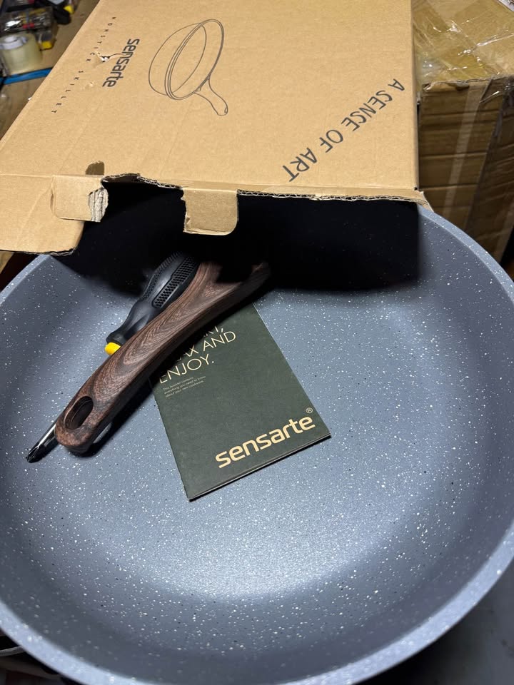 SENSARTE 12.5 Inch Nonstick Frying Pan Skillet, Swiss Granite Coating Omelette Pan, Healthy Stone Co