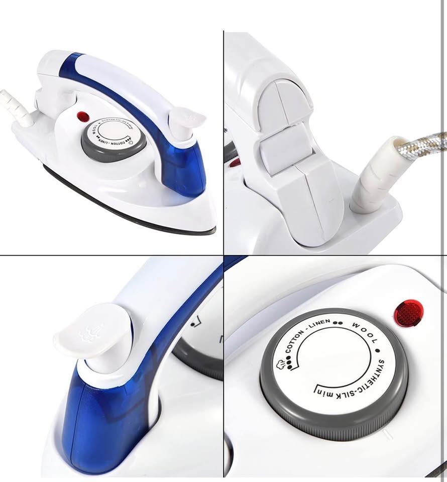 Steam Iron, Portable Foldable Folding Compact Handheld Steam Travel Iron Temperature Control