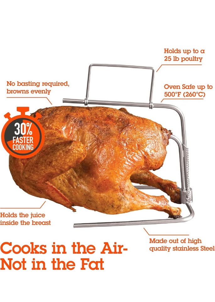 Turkey Roaster - Original Upside Down Turkey Dunrite Stainless Steel Cooker - Keeps Juices Inside Me