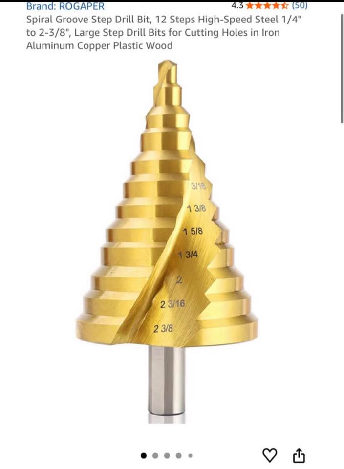 Brand new Spiral Groove Step Drill Bit 1/4” to 2-3/8”