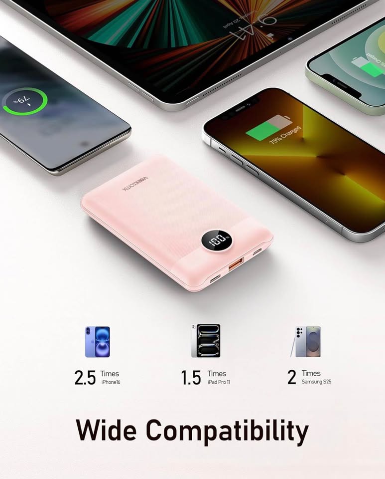 VEEKTOMX Mini Power Bank 10000mAh, 22.5W Fast Charging Small Portable Charger with PD 3.0 & QC 3.0,U