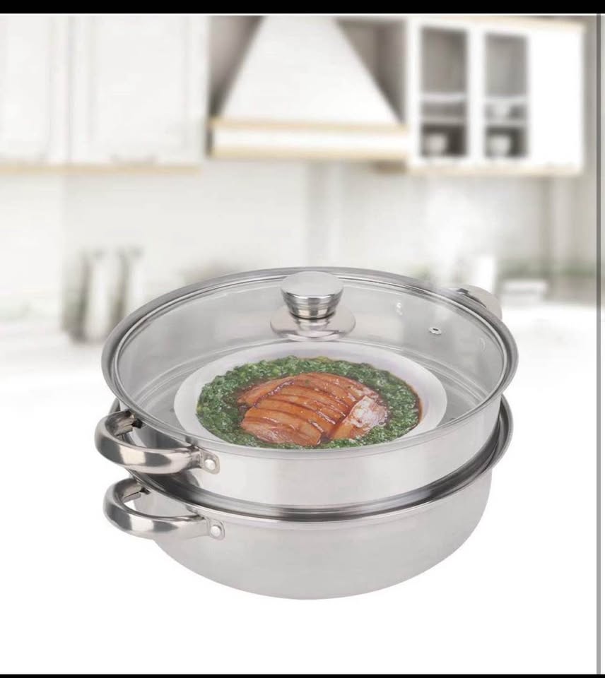 JSINEE Stainless Steel 2-Layer Steamer Pot 27cm/11in