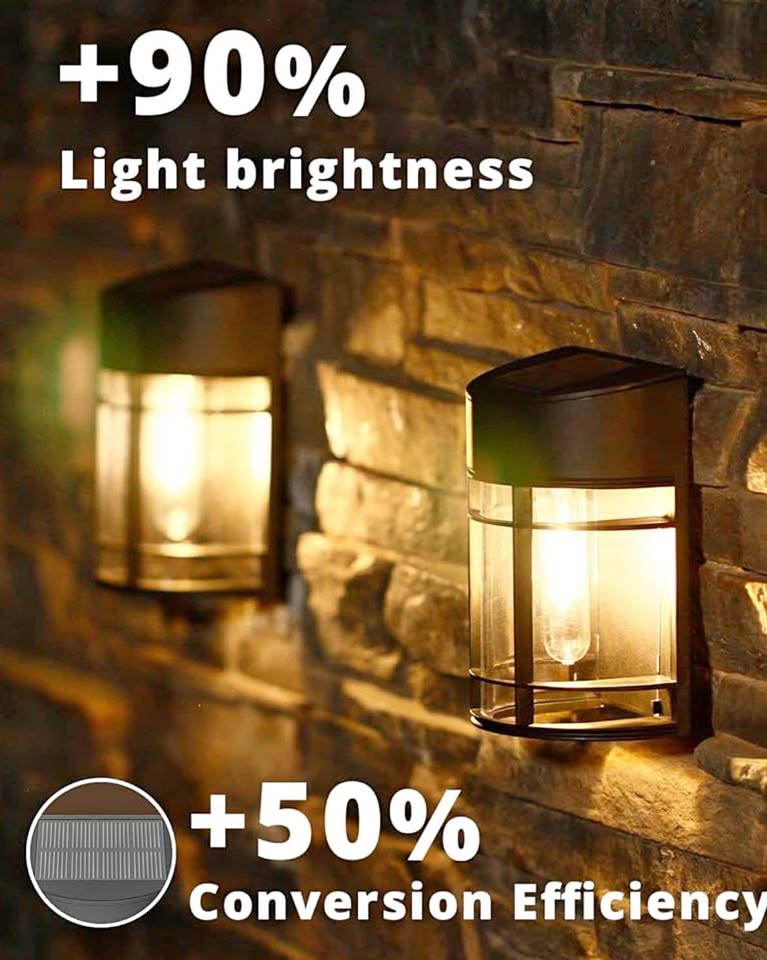 Solar Fence Lights, 6Pack Deck Light Waterproof Solar Outdoor Lights for Garden Fence Post Backyard