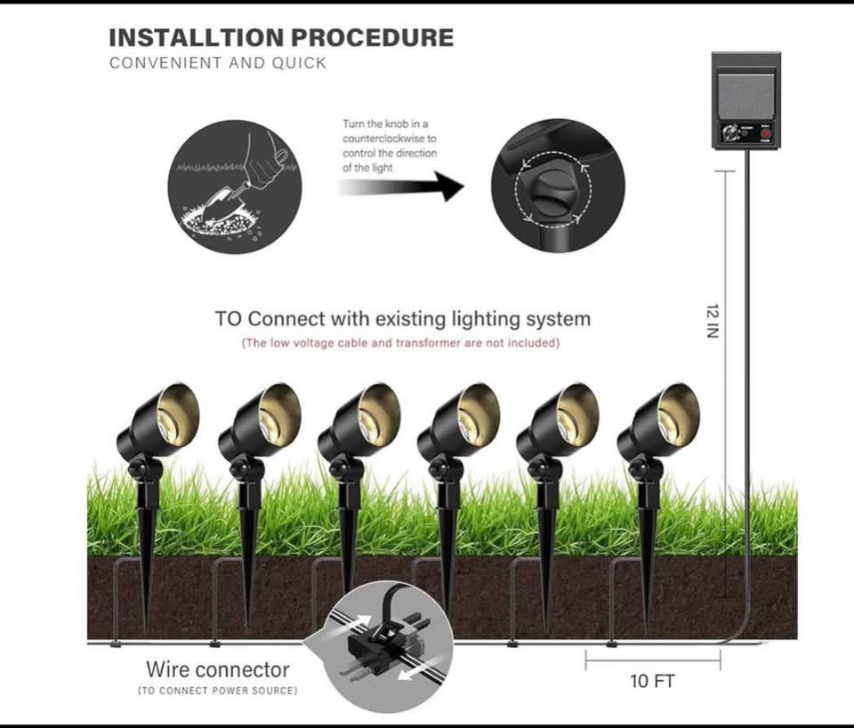 5 SET - Malibu 6 Watt LED Floodlight, 5 Pack, Landscape Outdoor Light Waterproof Spotlight for Drive