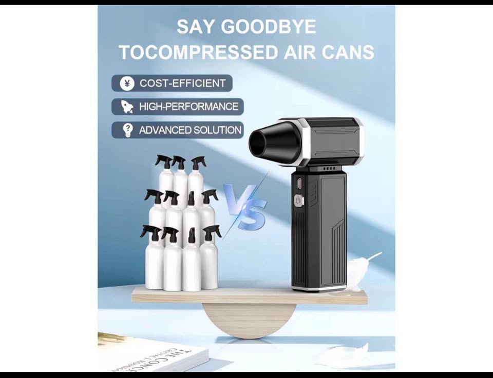 Compressed Air Duster, Super Power Adjustable Speed Cordless Air Duster Turbo Mini Blower