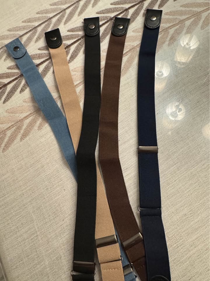 Syhood 5 Pieces No Buckle Belt for Women Men Free Buckle Adjustable Invisible Elastic Belts for Jean