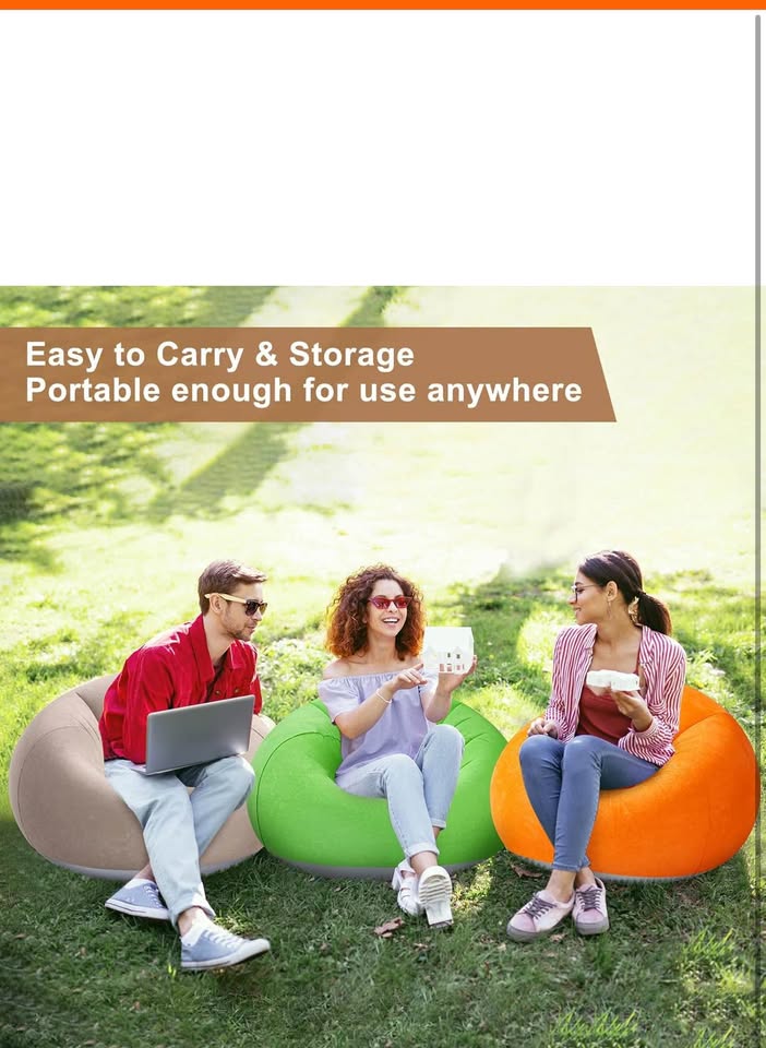 Realspring 6 Pcs Bean Bag Chairs for Adults Inflatable Chairs with Electric Air Pump,Blow up Couch