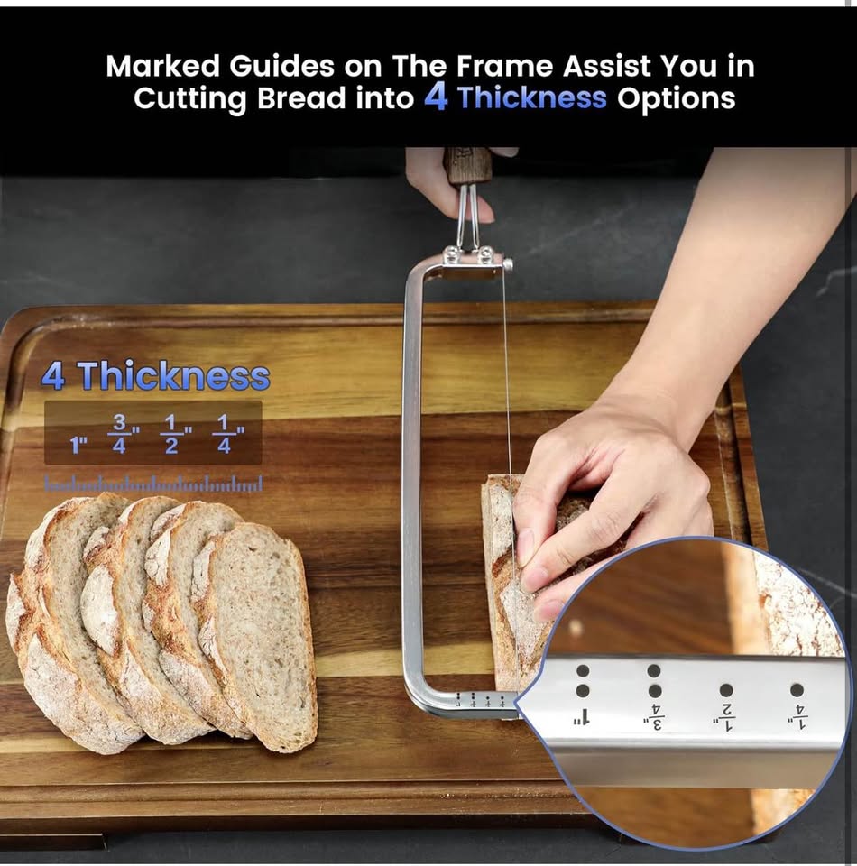 Left-Handed Bread Knife for Homemade Bread, World's 1st Real Bow-Design Sourdough Bread Slicer