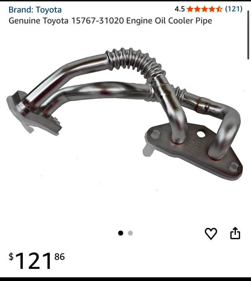 Genuine Toyota [hidden information] Engine Oil Cooler Pipe